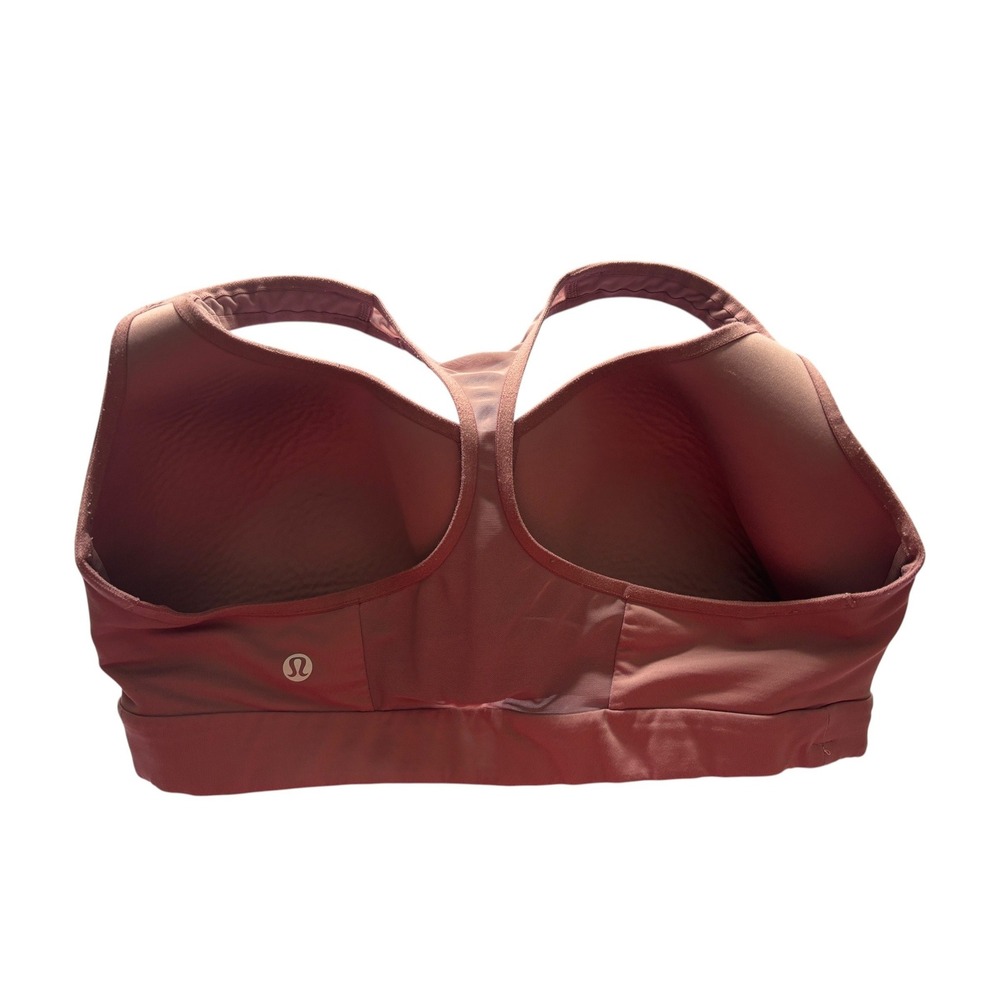Lululemon Racerback Sports Bra Mauve Pink Size 10 Molded Cups Mesh Panel - Picture 5 of 6